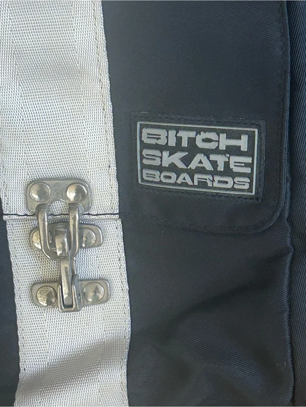 B Skateboards Utility/Helmet Shoulder Bag in Black and White Vintage Y2K